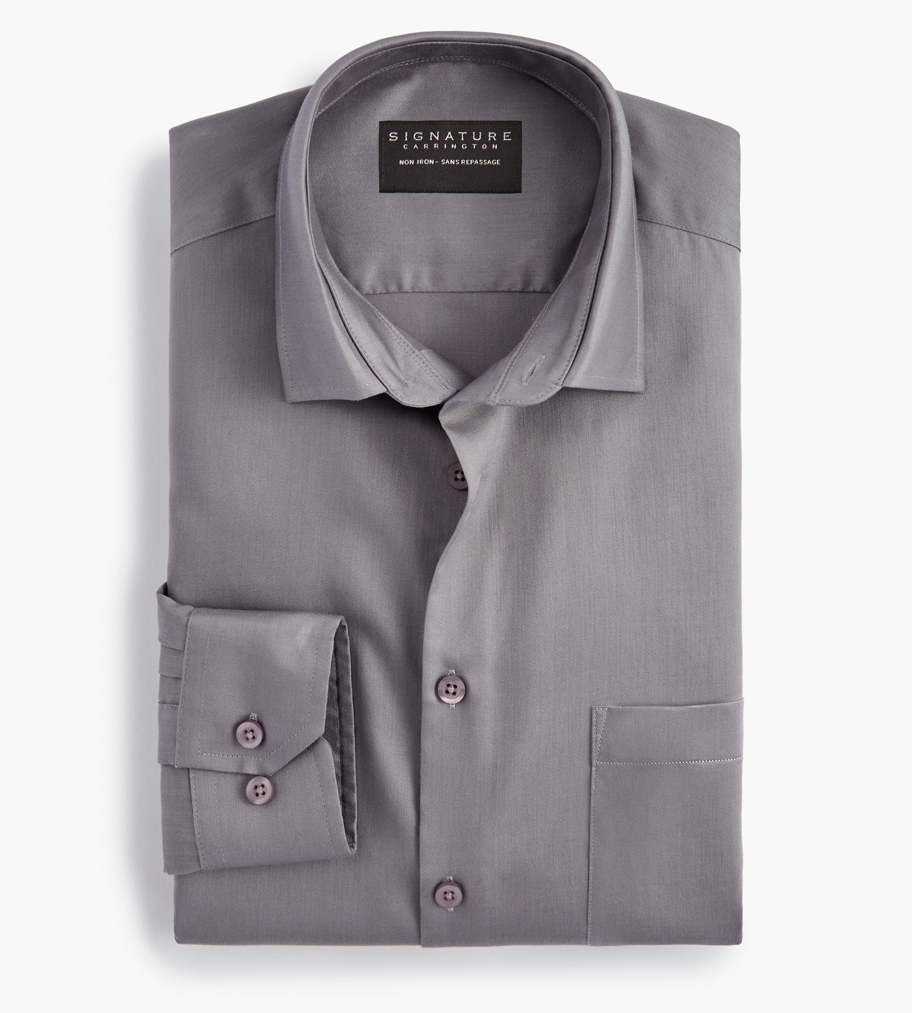 Classic Fit Non-Iron Sateen Dress Shirt - Image 3